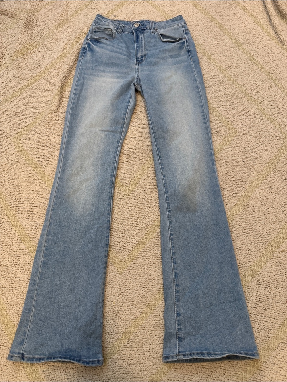 Wax Jeans Light Wash Flare Jeans High Rise Stretch Denim Size 3/26